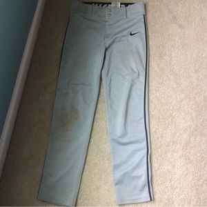 Nike baseball pants, gray with black piping